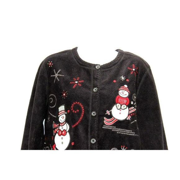 WOMEN'S FASHION BUG SNOWMAN FLEECE JACKET-SIZE: Medium Christmas - Picture 2 of 11